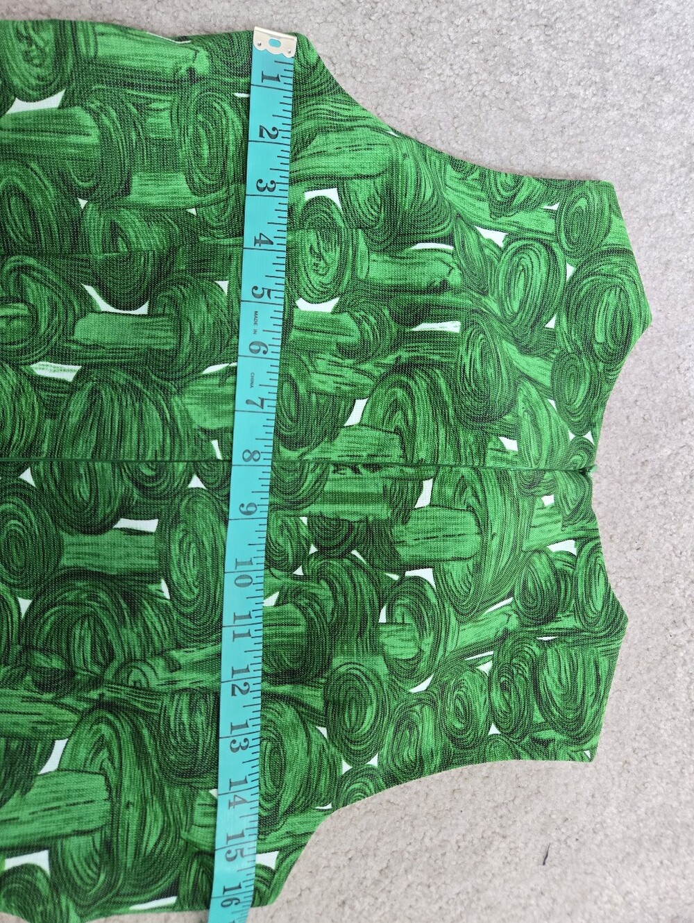 Prairie New York Green Abstract Mushroom Print Sleeveless Midi Dress. Size M - Picture 8 of 11